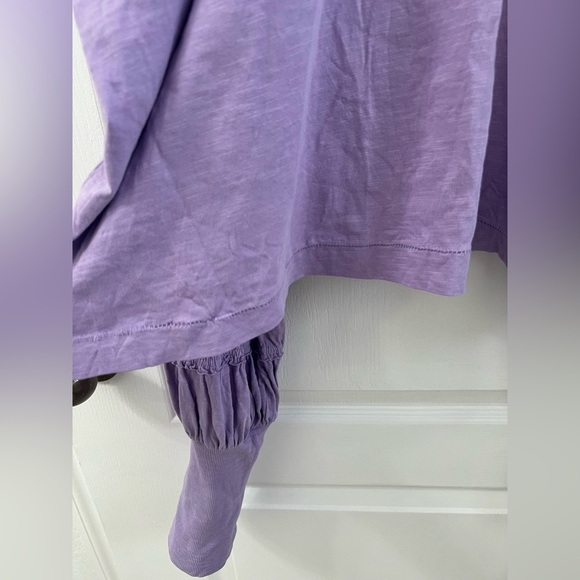Pilcro Crew-Neck Ruched & Smocked-Sleeve Lavender Top (Size XL) - Picture 9 of 9